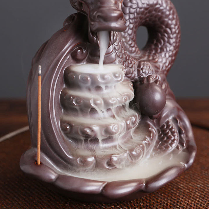 Dragon Pattern Success Ceramic Incense Burner Decoration