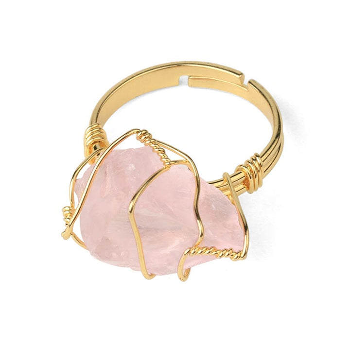 Natural Crystal Gemstone Amethyst Adjustable Ring (Extra 30% Off | USE CODE: FS30)