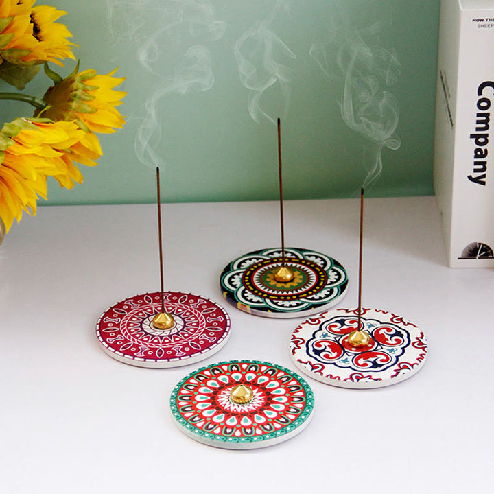 Colorful Pattern Ceramic Blessing Stick Incense Burner