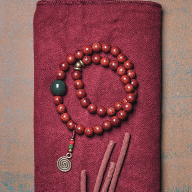 Bodhi Seed Cyan Jade Copper Peace Luck Bracelet