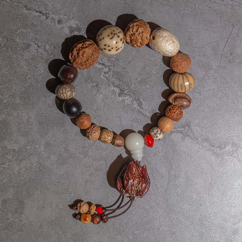 Buddha Stones 108 Mala Beads Bodhi Seed Luck Wealth Bracelet Wrist Mala