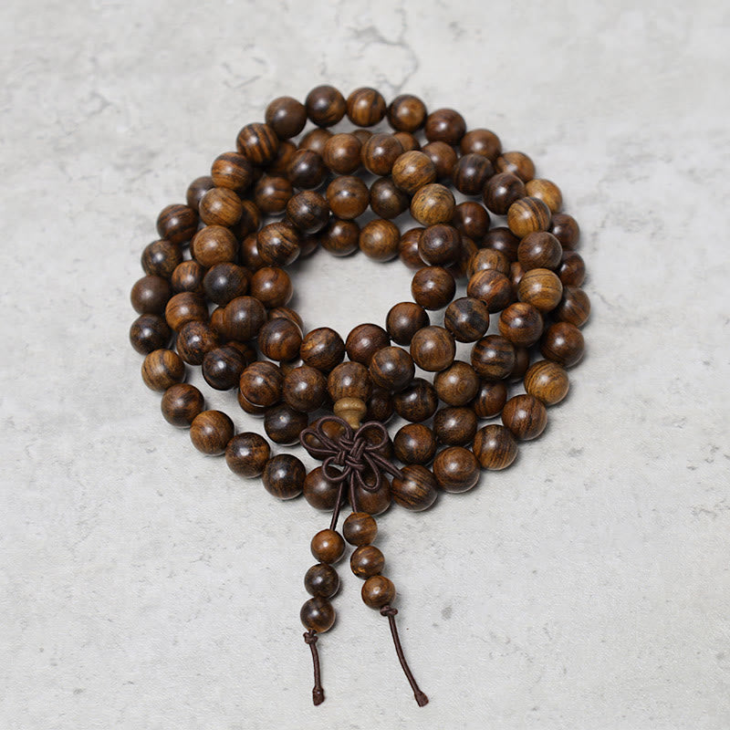 Buddha Stones 108 Mala Beads Bracelet Prayer Meditation Sandalwood Elastic