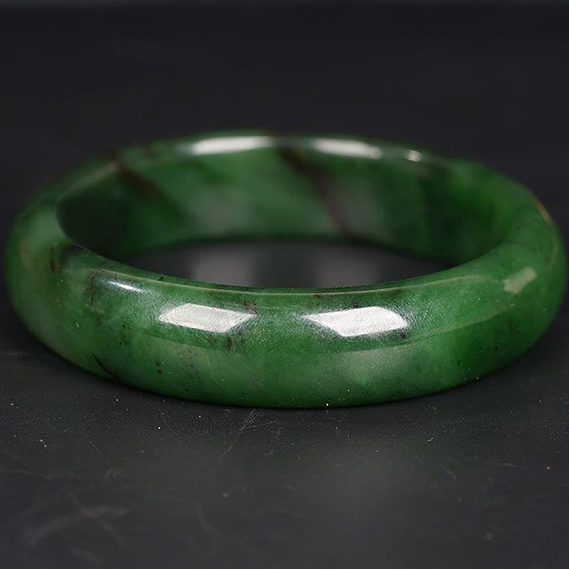 Natural Hetian Cyan Jade Happiness Success Bracelet Bangle