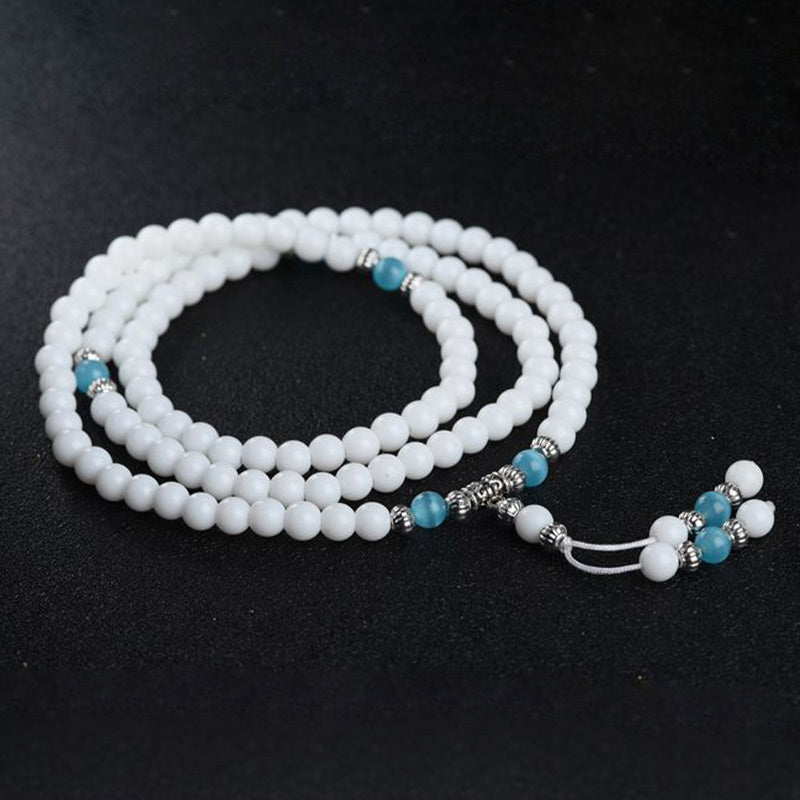 Tibetan Tridacna Stone Harmony Mala Bracelet