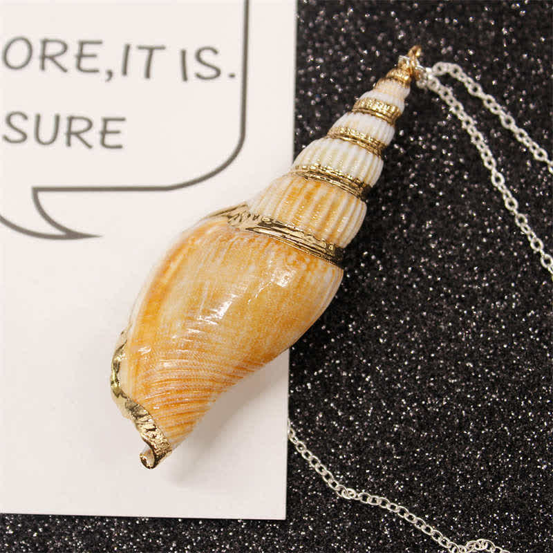 Natural Shankha Conch Shell Seashell Lucky Necklace Pendant