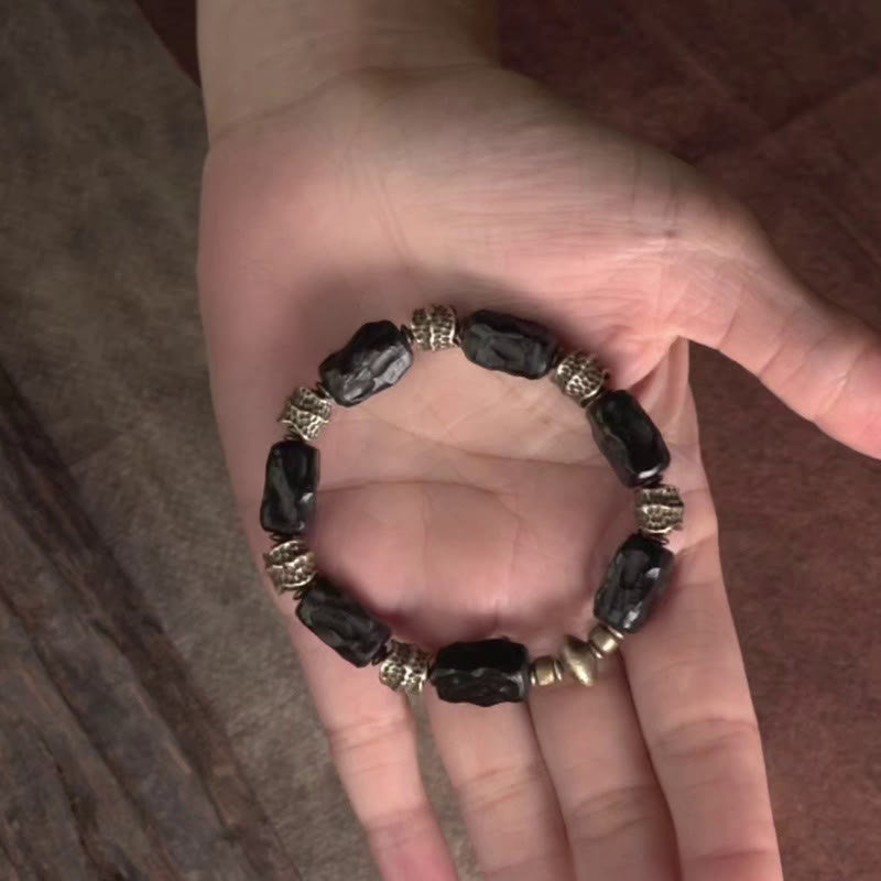 Tibetan Ebony Wood Copper Calm Peace Bracelet