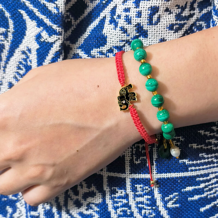 Tibetan Handmade Wise Future Elephant Red String Bracelet (Extra 40% Off | USE CODE: FS40)