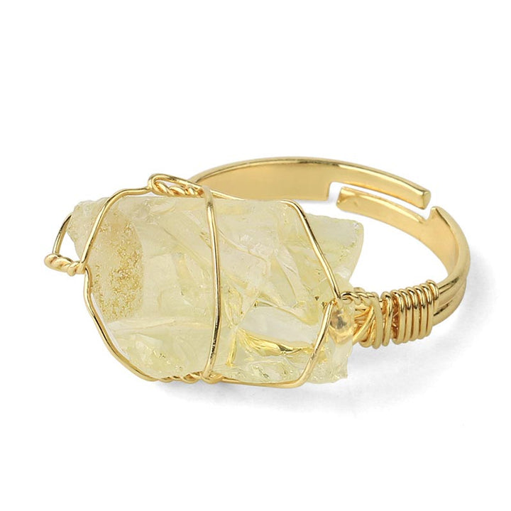 Natural Crystal Gemstone Amethyst Adjustable Ring (Extra 30% Off | USE CODE: FS30)