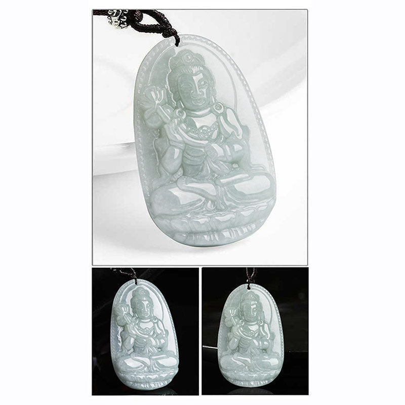 Buddha Stones Chinese Zodiac Natal Buddha Jade Wealth Prosperity Necklace Pendant