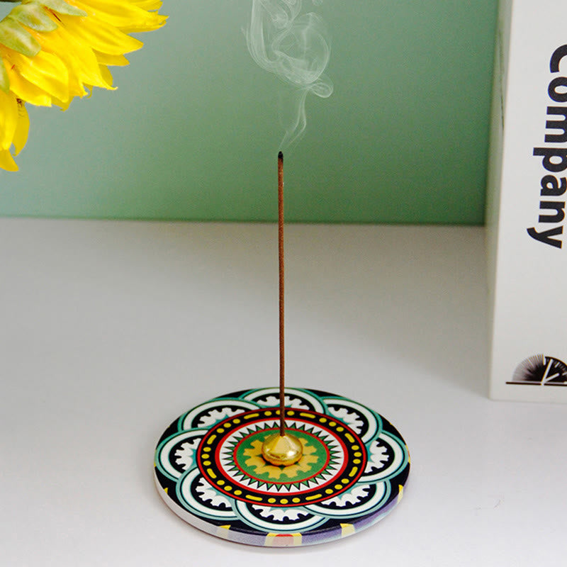 Colorful Pattern Ceramic Blessing Stick Incense Burner