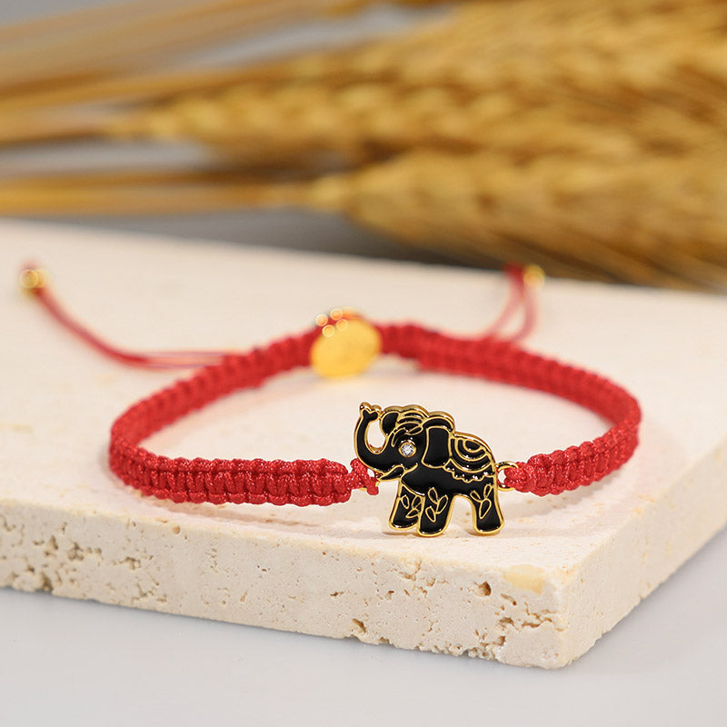 Tibetan Handmade Wise Future Elephant Red String Bracelet (Extra 40% Off | USE CODE: FS40)