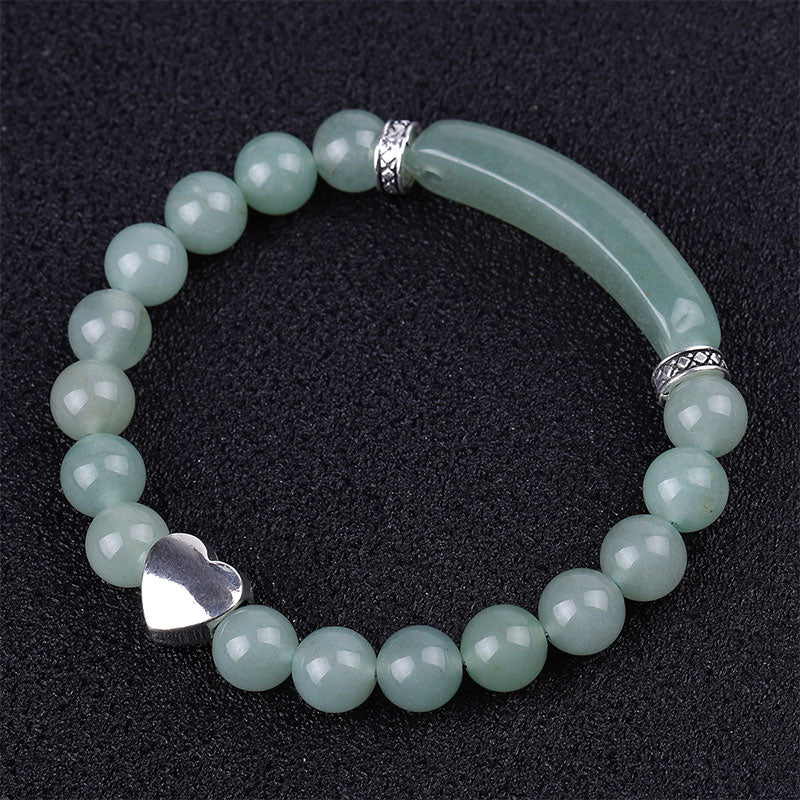 Natural Crystal Beads Unisex Heart Bracelet (Extra 30% Off | USE CODE: FS30)