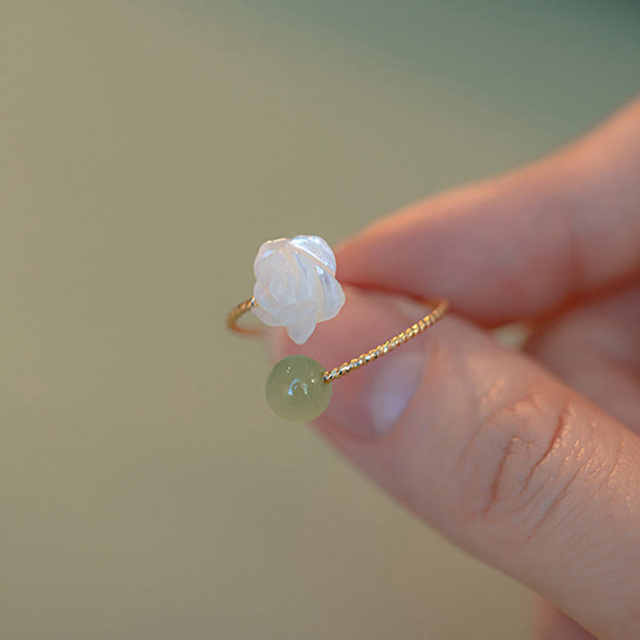 FREE Today: The Lucky Rose Flower Jade Tridacna Ring