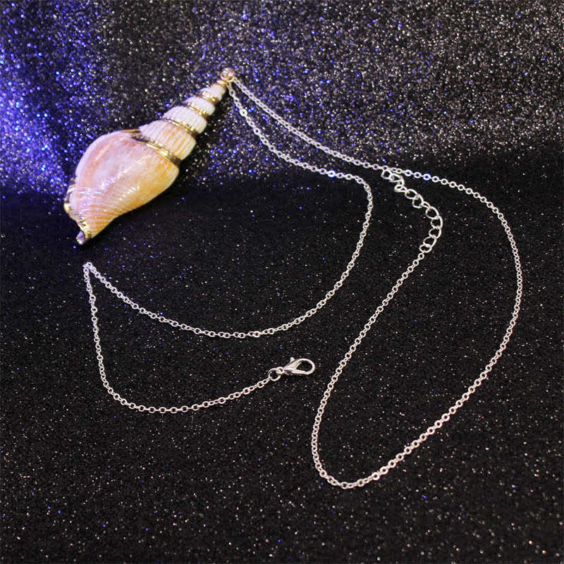 Natural Shankha Conch Shell Seashell Lucky Necklace Pendant