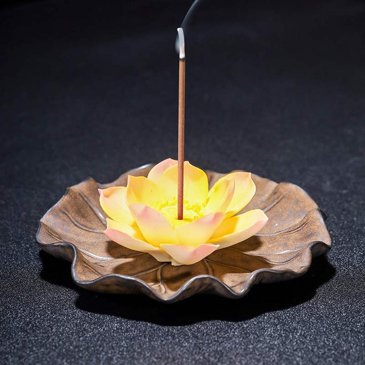 Tibetan Lotus Blessing Incense Burner Decoration