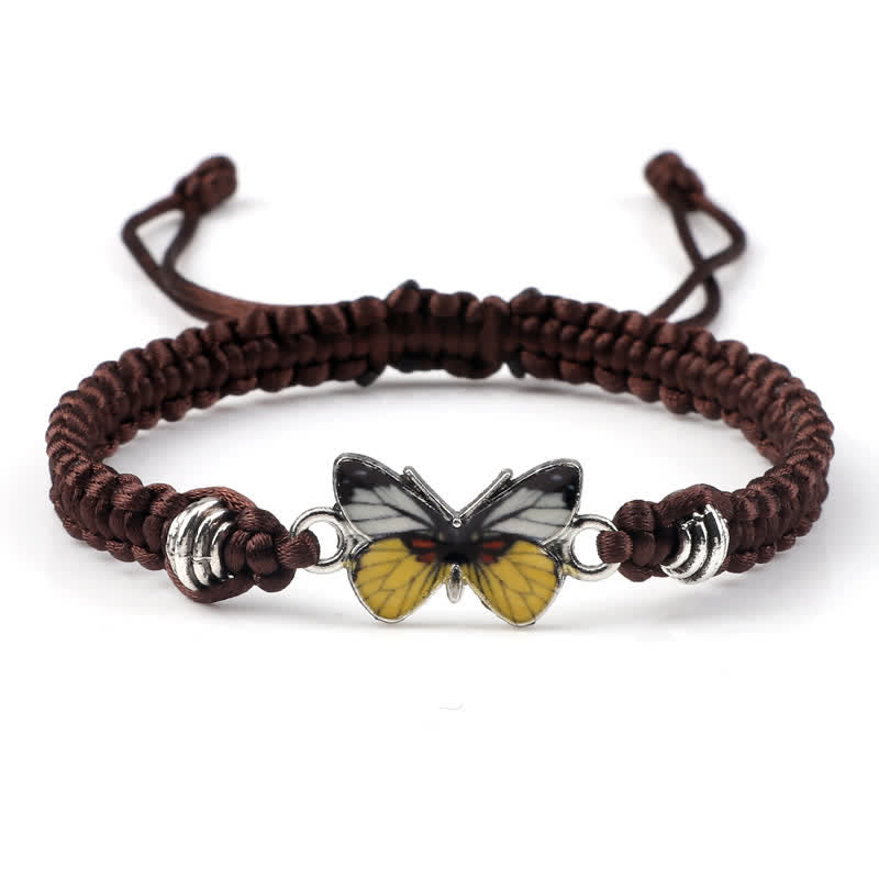 Buddha Stones Butterfly Freedom Love String Charm Bracelet