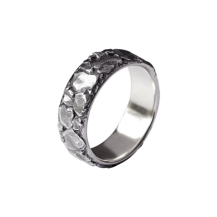 Rock Pattern Luck Blessing Copper Ring