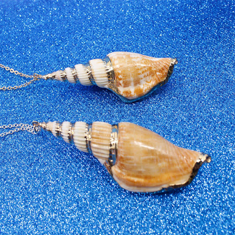 Natural Shankha Conch Shell Seashell Lucky Necklace Pendant