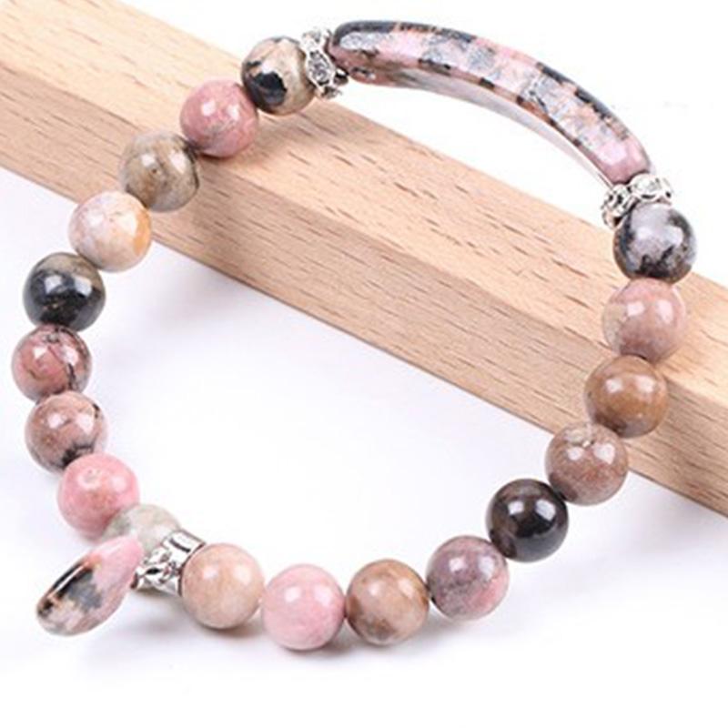 Buddha Stones Natural Quartz Love Heart Healing Beads Bracelet