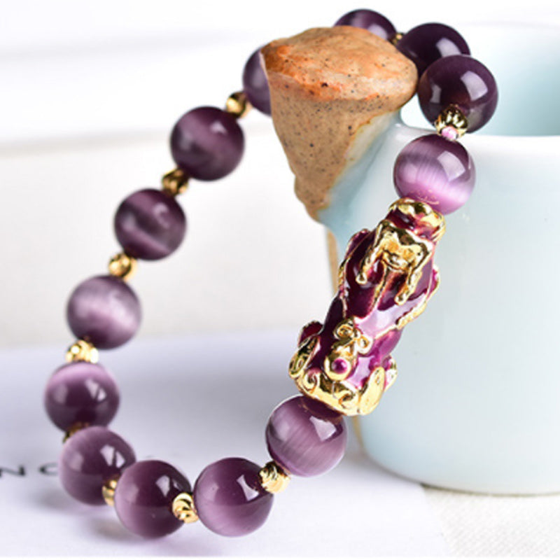 Buddha Stones Pixiu Cat Eye Wealth Bracelet