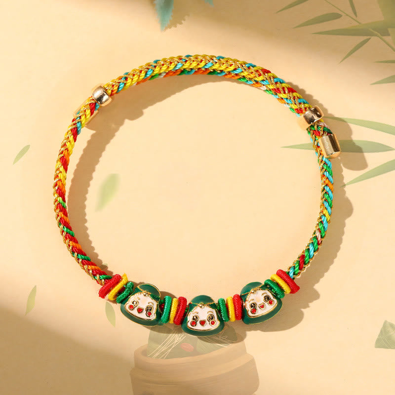 Buddha Stones Colorful Rope Zongzi Pattern Luck Handmade Child Adult Bracelet