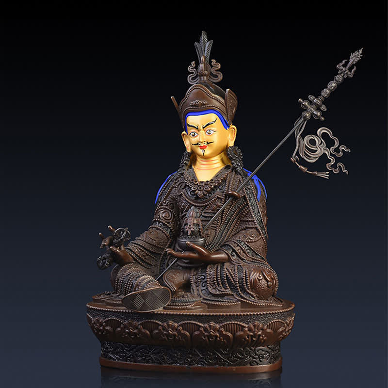 Padmasambhava Buddha Figurine Serenity Copper Statue Home Decoration