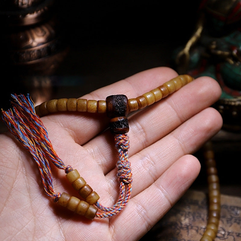 Tibet 108 Mala Beads Yak Bone Amber Balance Bracelet