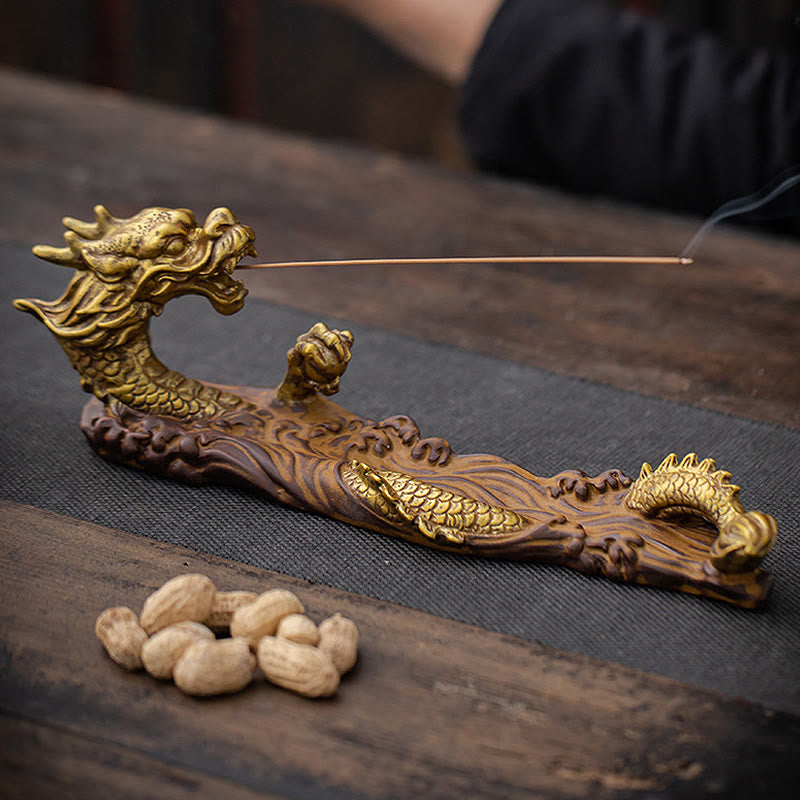 Dragon Protection Ceramic Stick Incense Burner Decoration