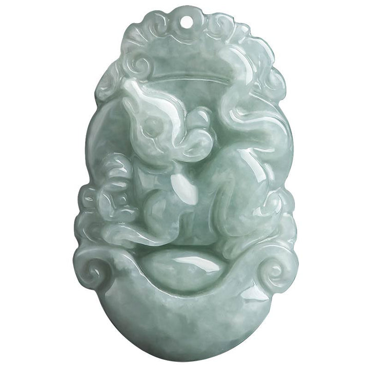 Natural Jade 12 Chinese Zodiac Sucess Pendant Necklace