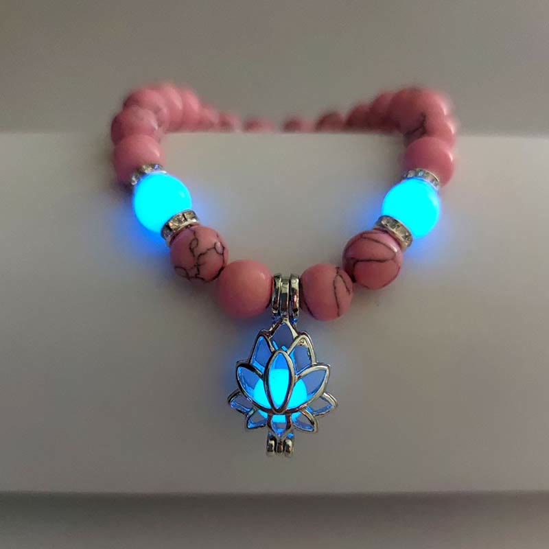 FREE Today: Positive Thinking Tibetan Turquoise Glowstone Luminous Bead Lotus Protection Bracelet