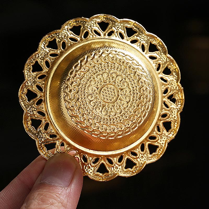 Gold Gourd Star Feather Spiritual Meditation Mini Alloy Metal Incense Burner