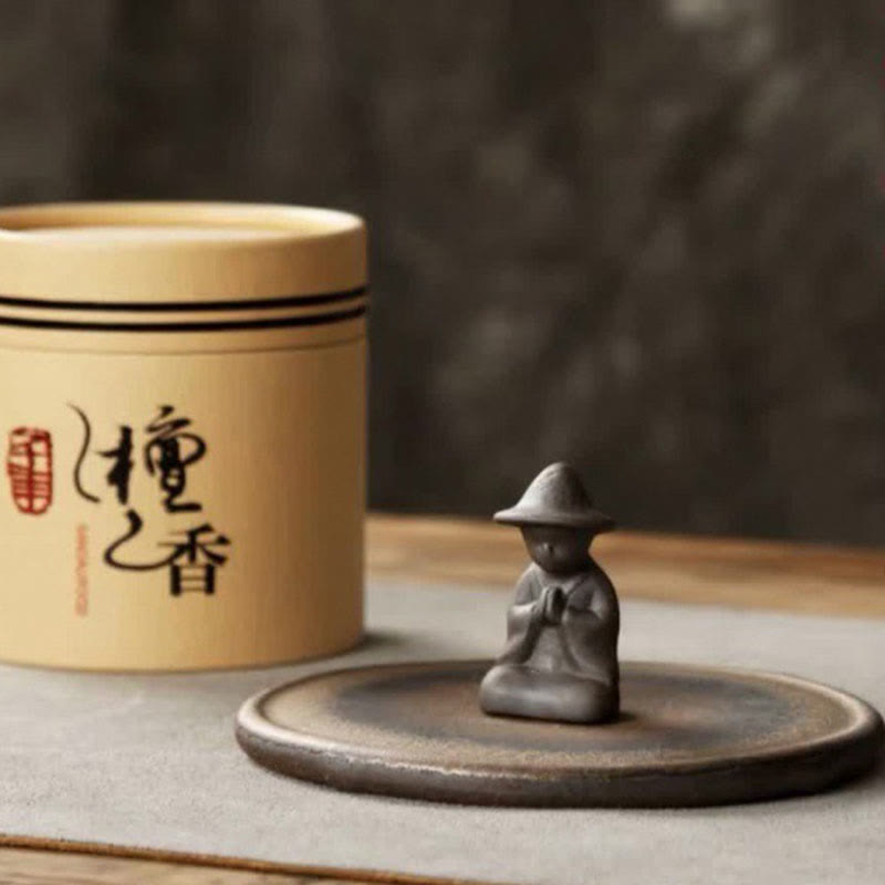 Small Person Meditation Ceramic Spiritual Healing Incense Burner