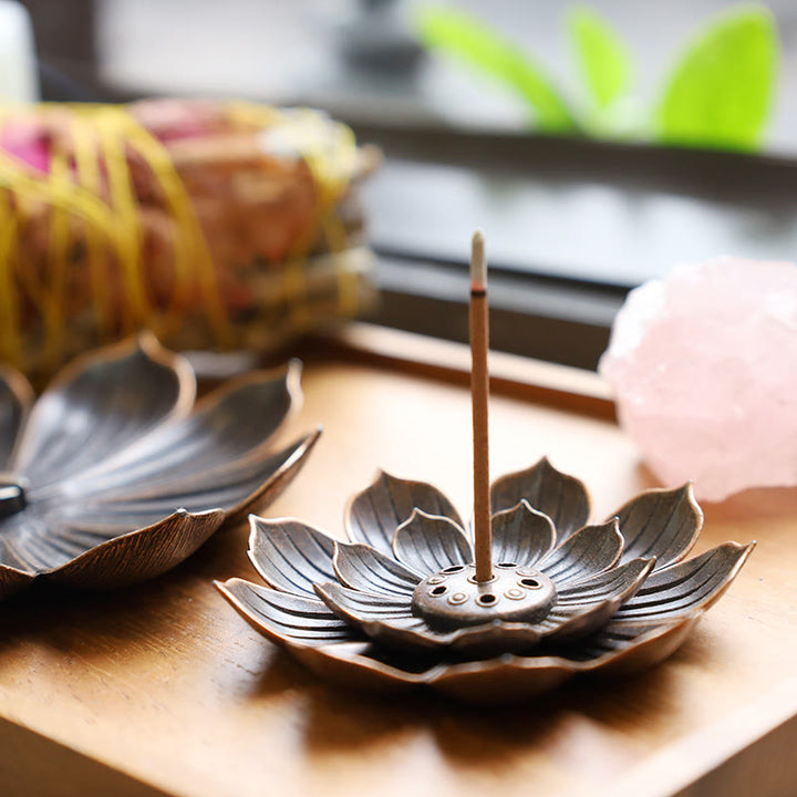 Buddha Stones Creative Six-hole Lotus Incense Burner