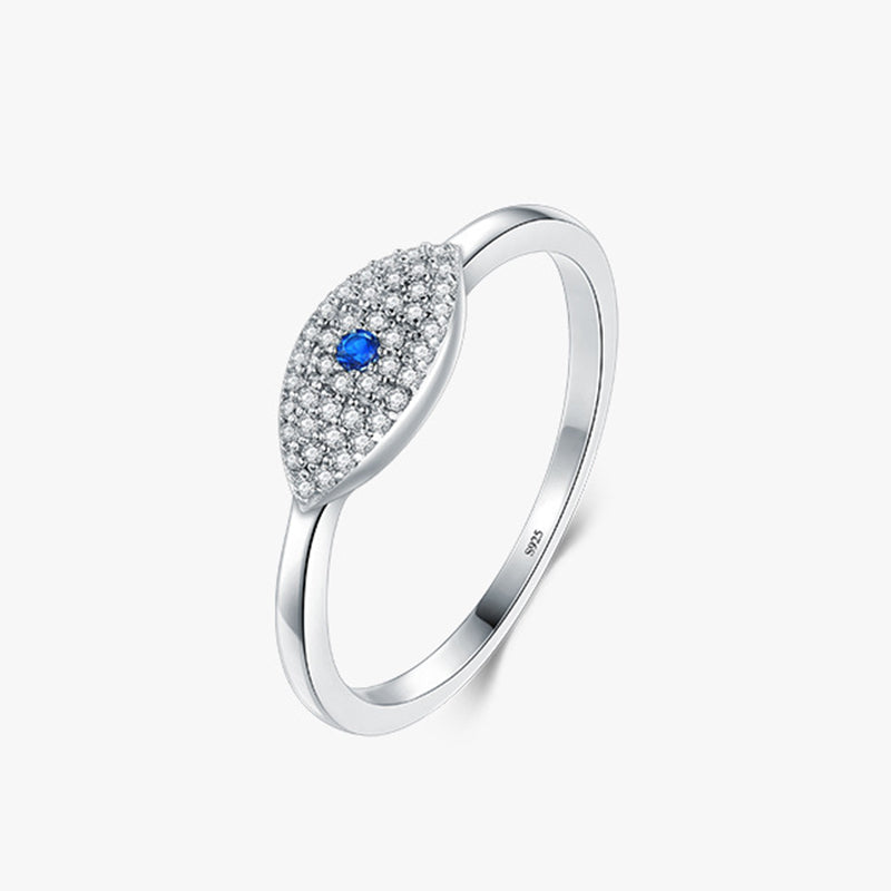 925 Sterling Silver Evil Eye Zircon Protection Ring