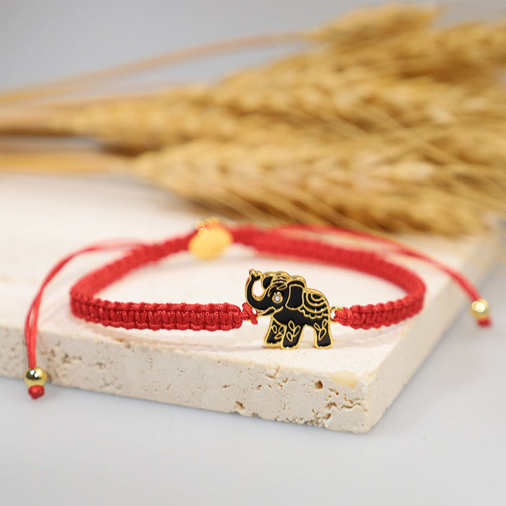 Tibetan Handmade Wise Future Elephant Red String Bracelet (Extra 40% Off | USE CODE: FS40)