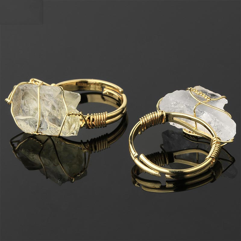 Natural Crystal Gemstone Amethyst Adjustable Ring (Extra 30% Off | USE CODE: FS30)