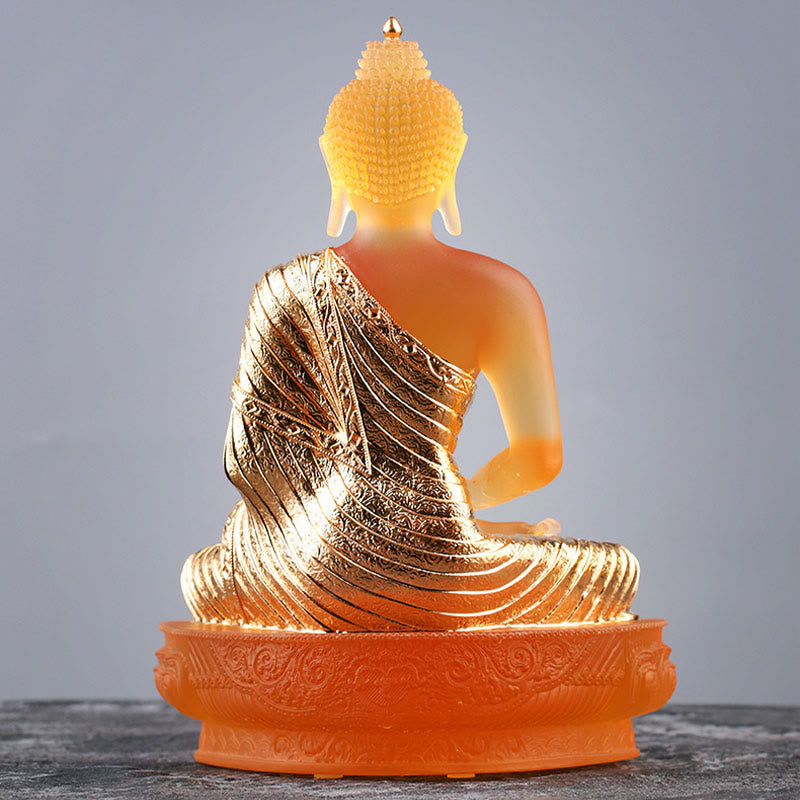 Buddha Stones Buddha Handmade Figurine Liuli Art Piece Serenity Statue Home Offering Decoration