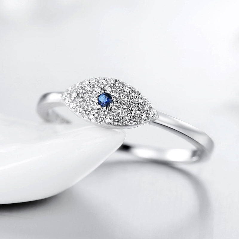 925 Sterling Silver Evil Eye Zircon Protection Ring