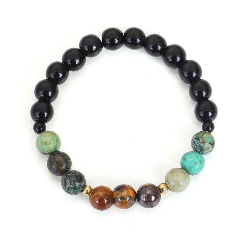 108 Mala Beads Natural Stone Tiger Eye Turquoise Protection Strength Bracelet Necklace