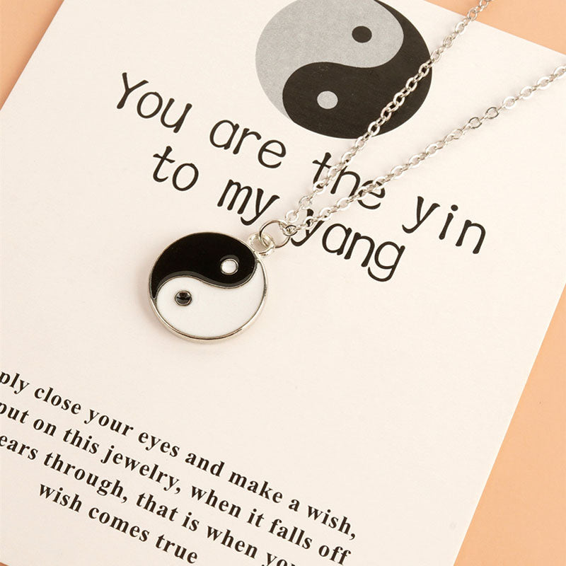 2Pcs Yin Yang Harmony Balance Necklace Pendant