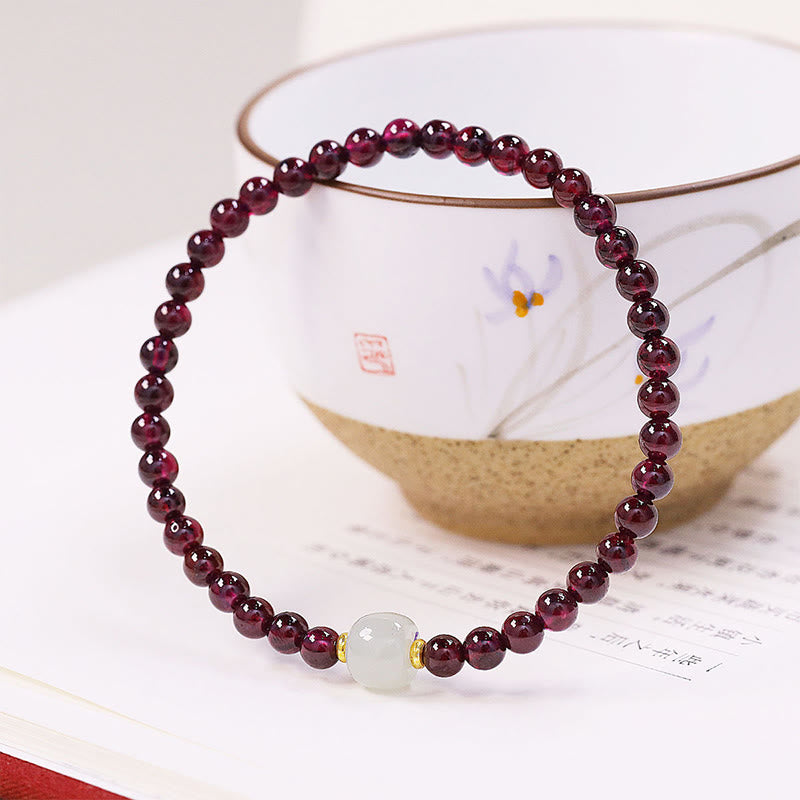 Buddha Stones Natural Garnet Jade Bead Purification Bracelet