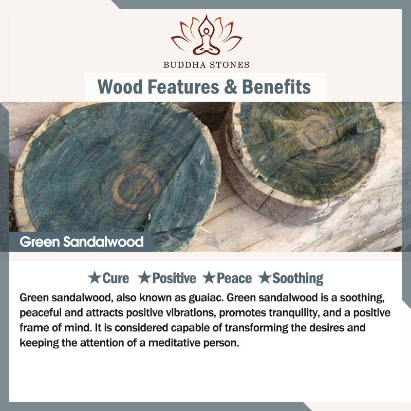 Buddha Stones Ebony Green Sandalwood Black Rosewood Bamboo Peace Bracelet