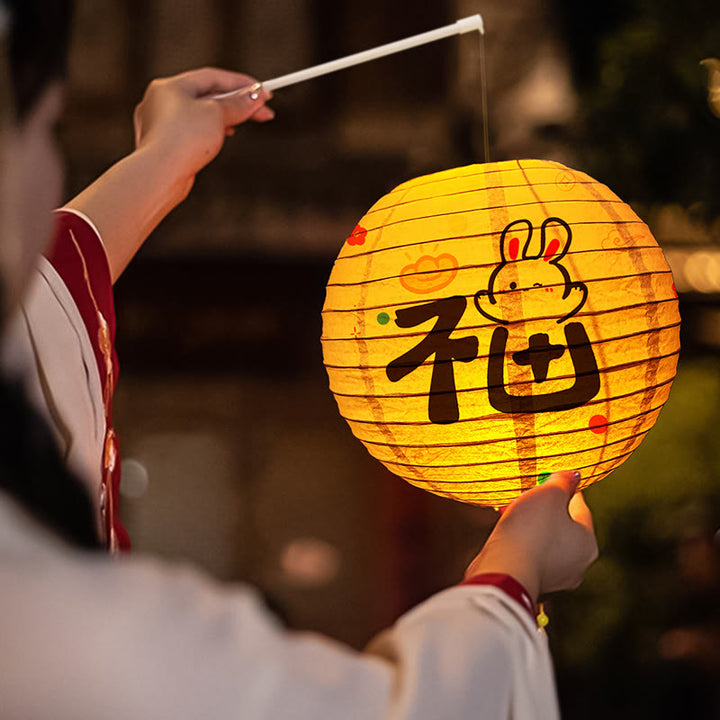 Buddha Stones DIY Rabbit Paper Lantern Lamp Mid-Autumn Festival Lantern Decoration