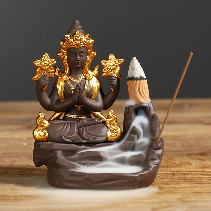 Buddha Stones Tibetan Buddha Healing Incense Burner Decoration