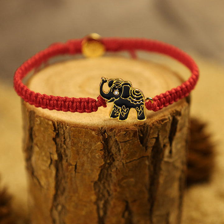 Tibetan Handmade Wise Future Elephant Red String Bracelet (Extra 40% Off | USE CODE: FS40)