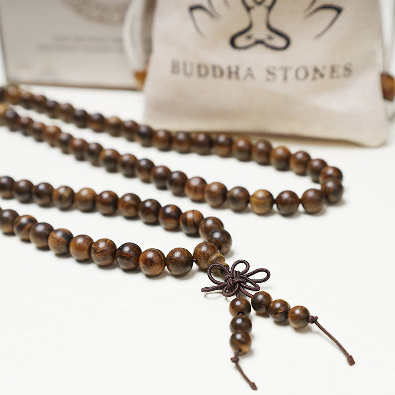 Buddha Stones 108 Mala Beads Bracelet Prayer Meditation Sandalwood Elastic