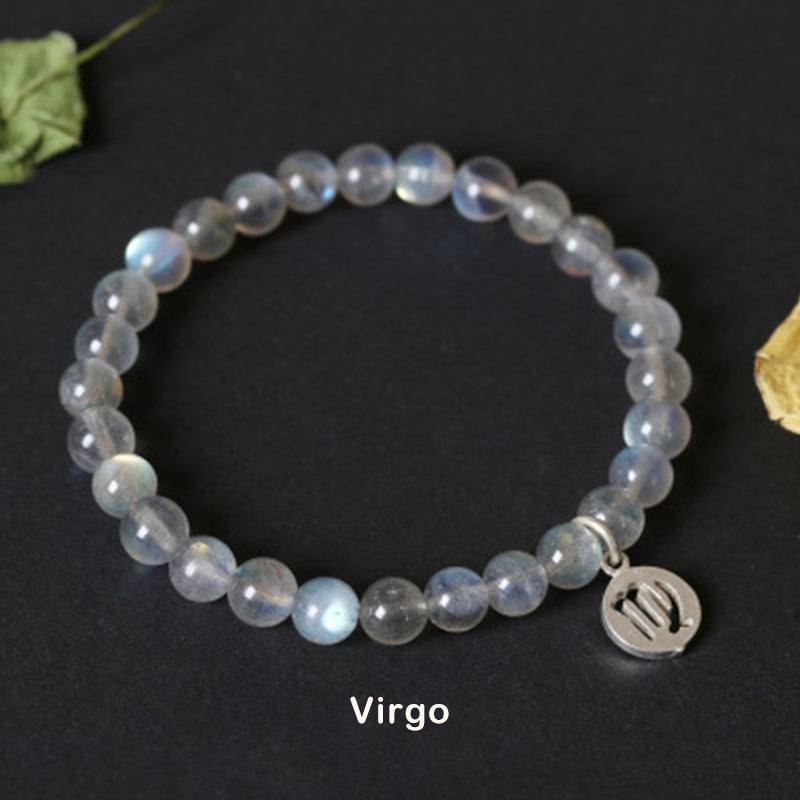 12 Constellations of the Zodiac Moonstone Charming Bracelet