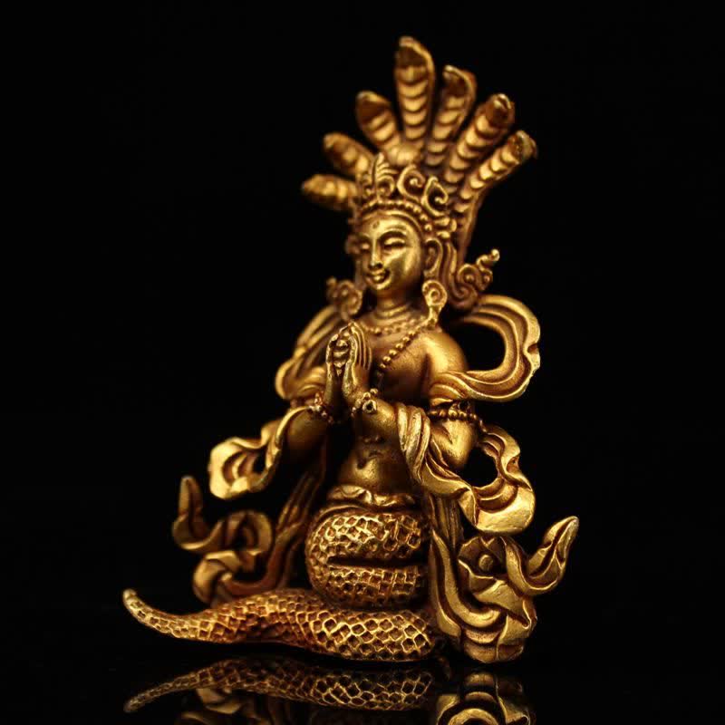 Bodhisattva Nagarjuna Protection Copper Statue Decoration