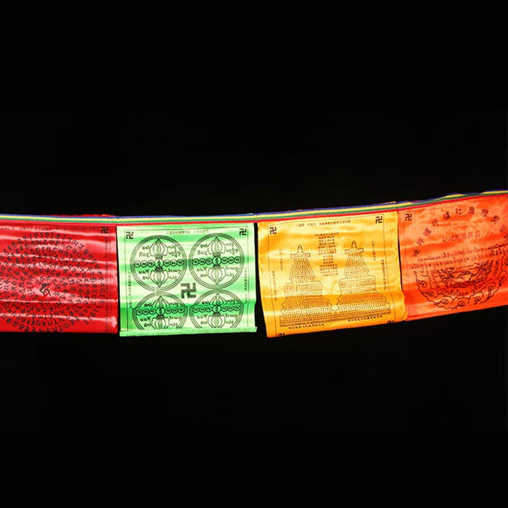 Tibetan 5 Colors Windhorse Auspicious Swastika Outdoor 20 Pcs Prayer Flag