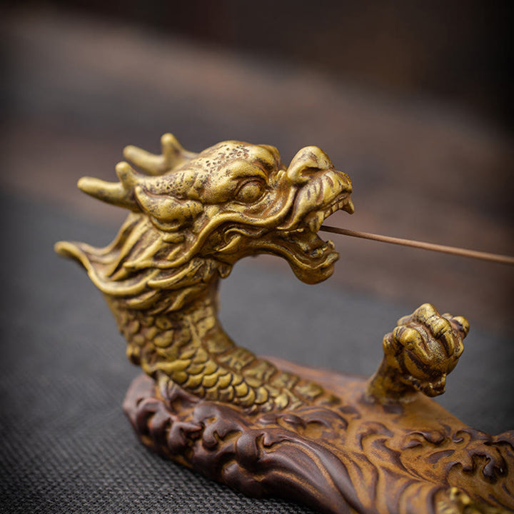 Dragon Protection Ceramic Stick Incense Burner Decoration